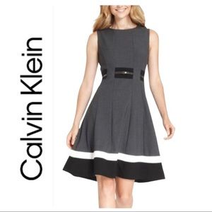 Calvin Klein Colorblock Fit and Flare Dress